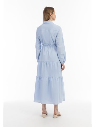 usha WHITE LABEL Damen Maxikleid Aus Baumwolle in Hellblau