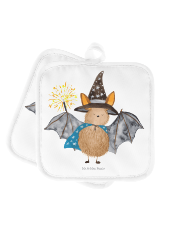 Mr. & Mrs. Panda Topflappen Fledermaus Zauberer ohne Spruch in Weiß