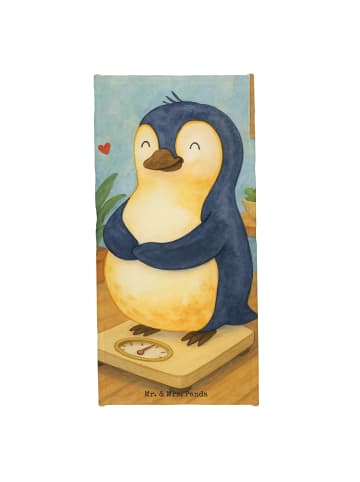 Mr. & Mrs. Panda Strandtuch Pinguin Diät Design ohne Spruch in Eisblau