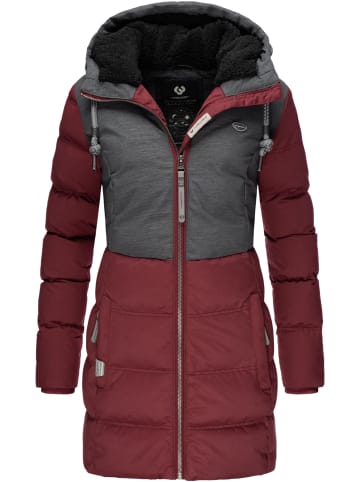 ragwear Winterjacke Ashani Block Intl. in Wine Red