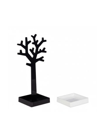 relaxdays 2er-Set: Schmuckständer Baum in Schwarz/Weiß