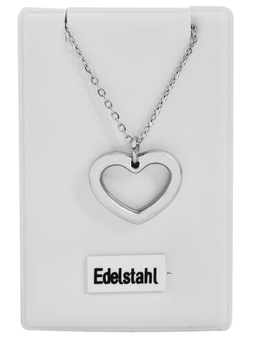 Adeliás Damen Halskette mit Anhänger – Herz aus Edelstahl in silber