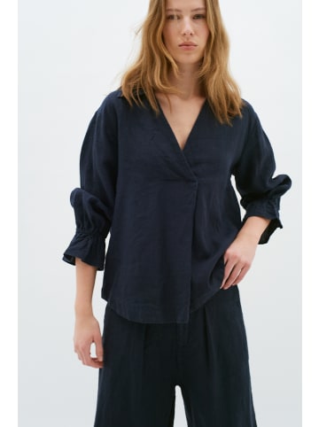 InWear Kurzarm-Bluse PegIW Lockere Passform in Marine Blue