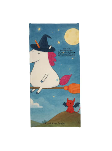 Mr. & Mrs. Panda Duschhandtuch Einhorn Hexe Design mit Spruch in Weiß
