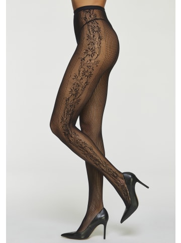 PETITE FLEUR GOLD Netzstrumpfhose in schwarz