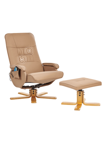 Beliani Fernsehsessel RELAXPRO in Braun - (W) 68 x (H) 98 x (L) 50 cm