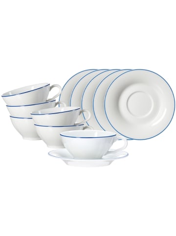 Ritzenhoff & Breker 6er Set Teetassen mit Untertassen Ostfriese 100 ml in Blau