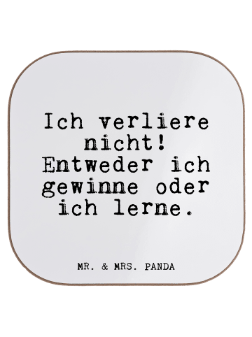 Mr. & Mrs. Panda Untersetzer Ich verliere nicht! Entweder... mit... in Weiß