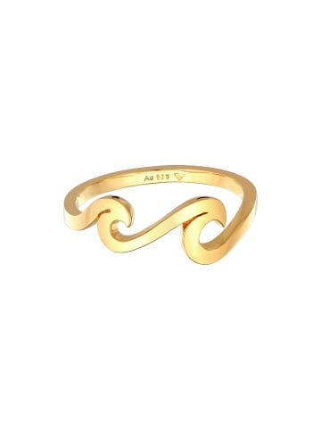 Elli Ring 925 Sterling Silber Wellen in Gold