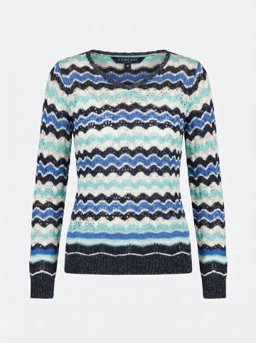 KOROSHI Damen pointelle-stricktrikot gelistet in blau