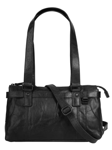 SPIKES & SPARROW Handtasche echt Leder in schwarz