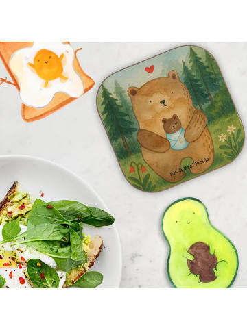 Mr. & Mrs. Panda Untersetzer Glas Bär Baby Design ohne Spruch in Weiß