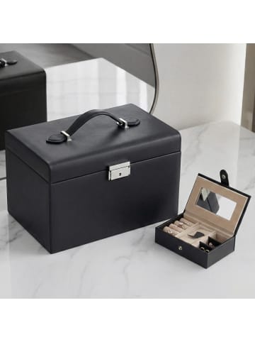 SONGMICS Schmuckkasten Bridie in Schwarz - (B)26 x (H)17.4 x (T)18.2 cm