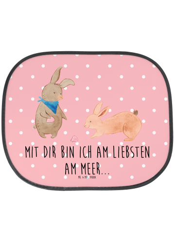 Mr. & Mrs. Panda Sonnenschutz Hasen Muschel mit Spruch in Rot Pastell