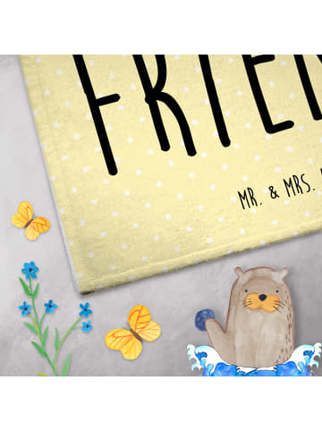 Mr. & Mrs. Panda Handtuch Beste Freunde Zitrone mit Spruch in Gelb Pastell
