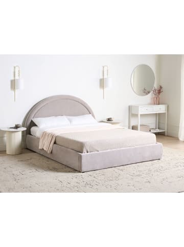 Beliani Doppelbett MOUZON in Beige/Grau - (W) 176 x (H) 108 x (L) 219 cm