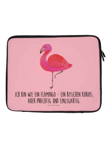 Mr. & Mrs. Panda Laptop Hülle Flamingo Classic mit Spruch in Rot Pastell