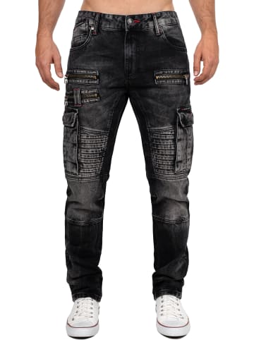 Cipo & Baxx Herren Regular Fit Jeans Stonewashed in Black