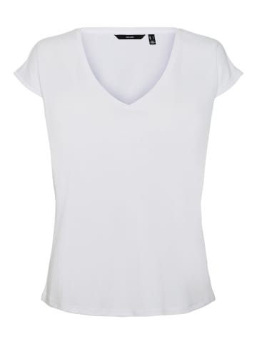 Vero Moda Basic Stretch T-Shirt V-Neck VMFILLI in Weiß-2