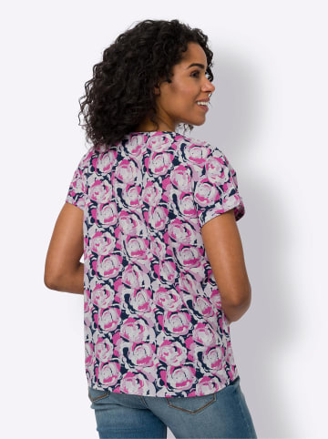 Sieh an! Schlupfbluse in marine-fuchsia-bedruckt