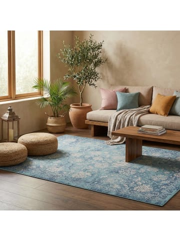 Pergamon Indoor Outdoor Teppich Lagos Vintage in Türkis