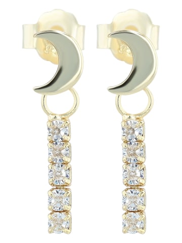 Adeliás Damen Anhänger – Mond Anhänger aus 925 Silber in gold