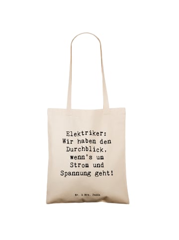 Mr. & Mrs. Panda Schultasche Spruch Elektriker Durchblick mit Sp... in Creme