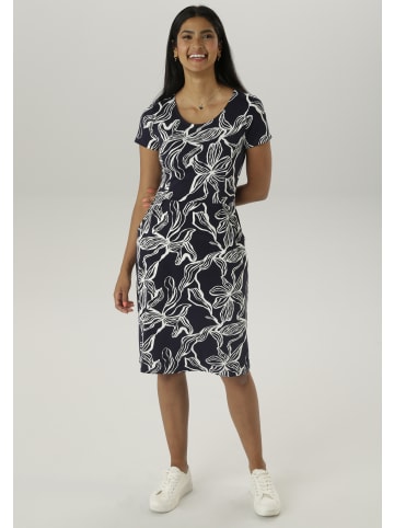 Aniston SELECTED Sommerkleid in marine-weiß