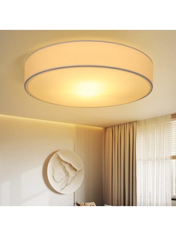 ZMH Deckenleuchte in weiß 2-flammige E27 Rund Modern Stoff Ø38CM