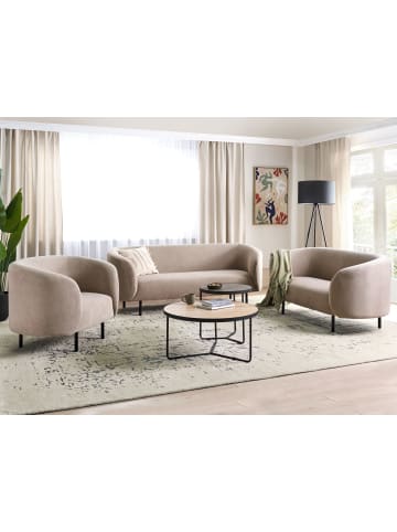 Beliani 3-tlg Sitzgruppe LOEN in Beige/Grau/Schwarz