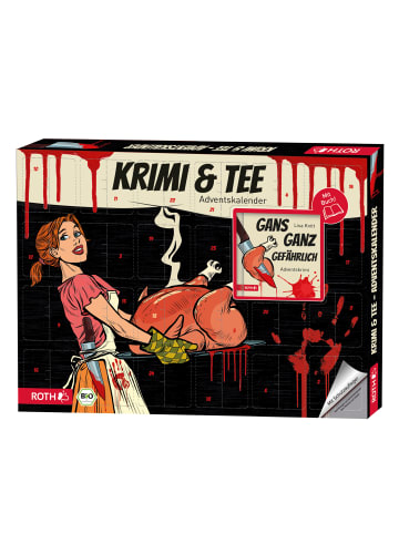 ROTH Krimi & Tee Adventskalender mit kleinem Krimi-Buch in Bunt