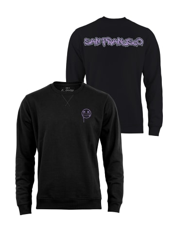 Cotton Prime® Street Art Sweatshirt "San Francisco" - Weltenbummler Kollektion in Schwarz