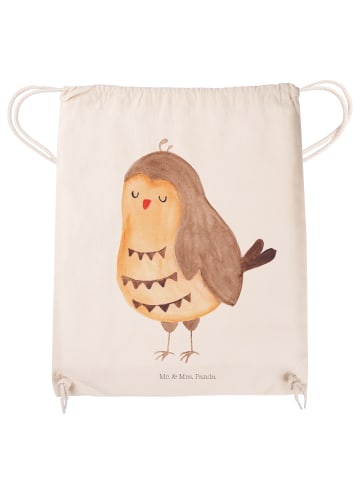 Mr. & Mrs. Panda gym rucksack Eule Zufrieden ohne Spruch in Creme