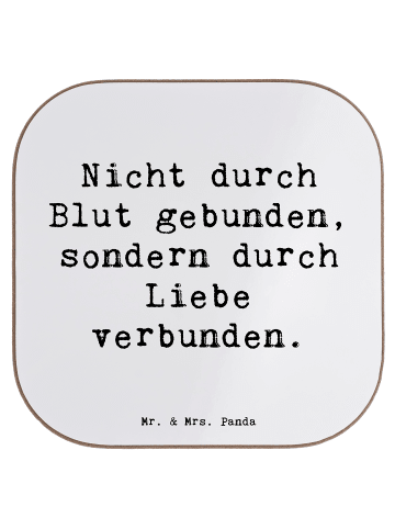 Mr. & Mrs. Panda Untersetzer Adoptivbruder Liebe mit Spruch in Weiß
