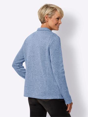Sieh an! Strickfleece-Jacke in mittelblau