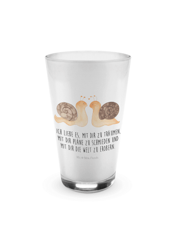 Mr. & Mrs. Panda smoothie glas Schnecken Liebe mit Spruch in Transparent