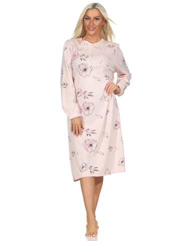 NORMANN Nachthemd langarm Kuschel interlock - 87462 in rosa