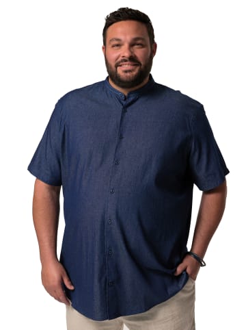 Men Plus Hemd in dunkles denim
