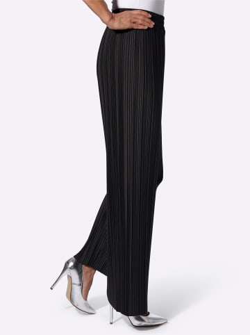 Sieh an! Plisseehose in schwarz