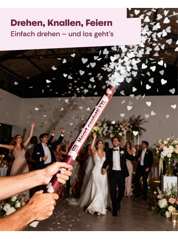 Partyjoker 10x Konfettikanonen Herzen Weiß – Biologisch Abbaubar
