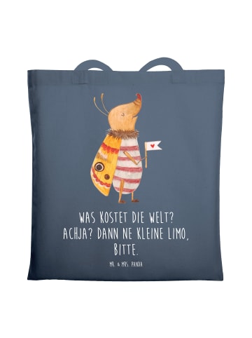 Mr. & Mrs. Panda Stofftragetasche Nachtfalter Fähnchen mit Spruch in Indigo Blue