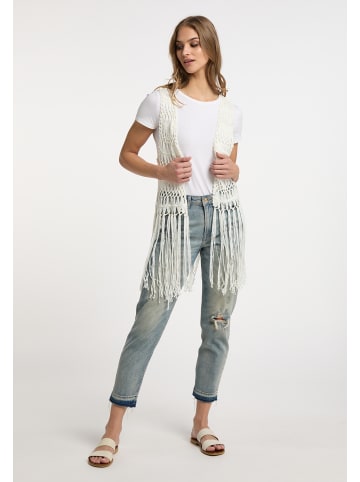IZIA Damen Strickweste in Wollweiss