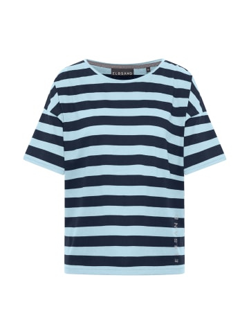 ELBSAND T-Shirt Luani in Coldwater + Wave Blue STRIPE