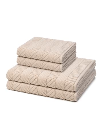 Ross 2 X Handtuch 2 X Duschtuch im Set Sensual Skin Zopf in Natur