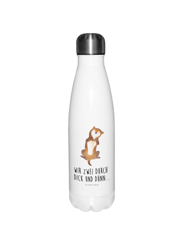 Mr. & Mrs. Panda Thermosflasche Hund Streicheln mit Spruch in Weiß