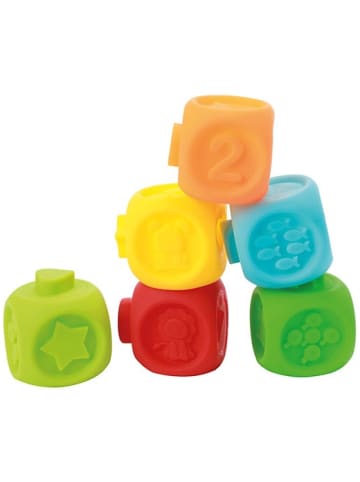 Toi-Toys Baby Quietsch-Stapelblöcke 6 Stück und 2 Gummitiere 6 Monate