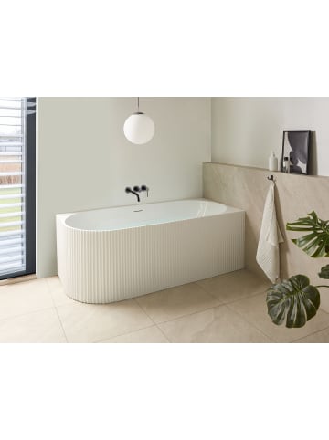 Beliani Eckbadewannen GOCTA in Weiß - (W) 77 x (H) 58 x (L) 170 cm