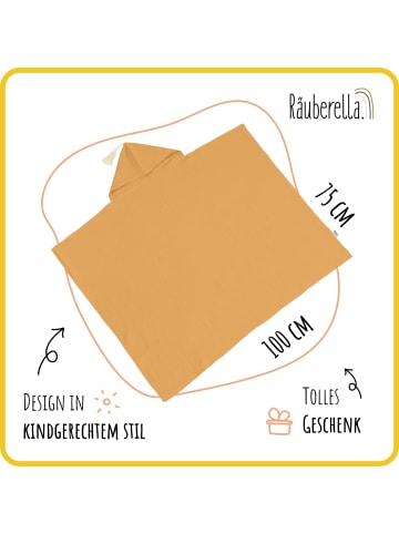 Räuberella Musselin Kapuzenhandtuch in Ocker -75x100 cm