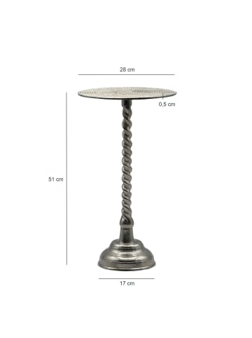 FineBuy Beistelltisch in Silber / Metall / 28x28x51