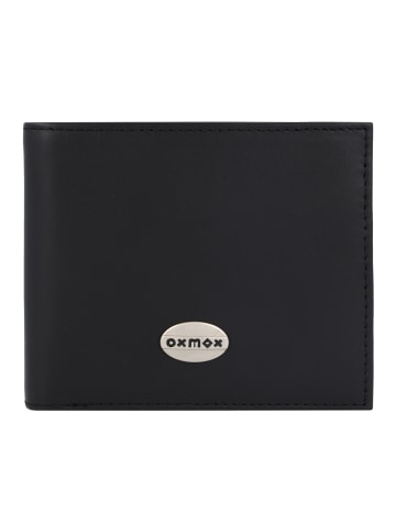 oxmox Leather Geldbörse RFID Schutz Leder 12 cm black